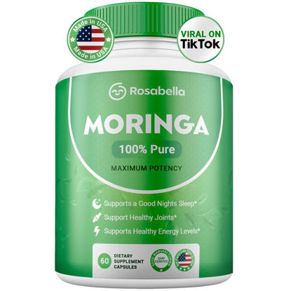 Picture of Moringa Powder Capsules - Pure Nutrient-Rich Moringa Powder - A Natural Green Antioxidant Superfood - Supports Energy, Skin Health, Gut Health+ - w/Essential Vitamins & Amino Acids A1