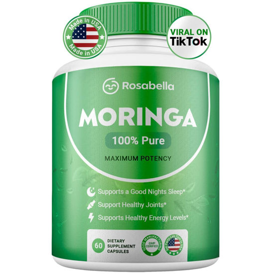 Picture of Moringa Powder Capsules - Pure Nutrient-Rich Moringa Powder - A Natural Green Antioxidant Superfood - Supports Energy, Skin Health, Gut Health+ - w/Essential Vitamins & Amino Acids A1