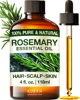 Picture of KUKKA essential oils Rosemary Oil for Hair - 4 Fl Oz, 100% Pure Natural Oil - A Great Addition for Shampoo & Scalp Treatments - Made for Hair Care, Skin, Diffusers, Aromatherapy