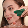 Picture of Rena Chris Gua Sha Facial Tools, Natural Jade Stone Guasha, Manual Massage Sticks for Jawline Sculpting and Puffiness Reducing, Facial Massage Tool, Skin-Care Tool (Green)