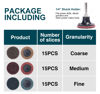 Picture of S SATC 46PCS Sanding Discs 2 Inch Roll Lock Quick Change Discs 1pcs 1/4'' Holder Surface Conditioning Discs Fine Medium Coarse for Die Grinder Surface Strip Grind Polish Burr Finish Rust Paint Removal