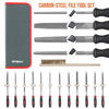Picture of Hi-Spec 17 Piece Metal Hand & Needle File Tool Kit Set. Large & Small Mini T12 Carbon Steel Flat, Half-Round, Round & Triangle Files. Complete in a Zipper Case with a Brush