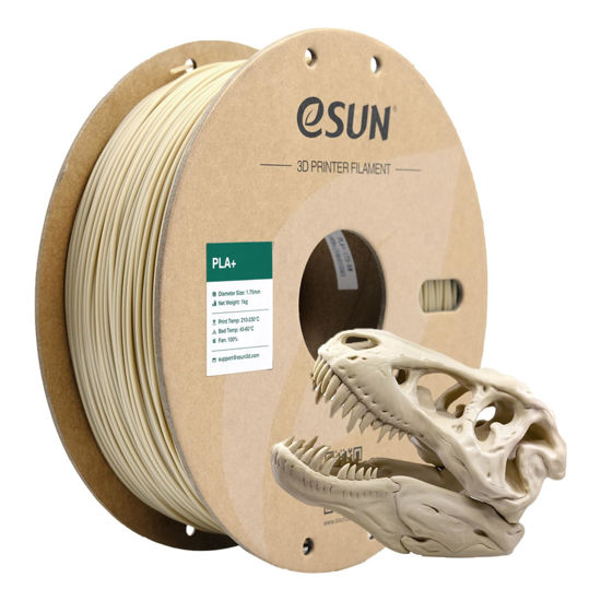 Picture of eSUN PLA+ Filament 1.75mm, 3D Printer Filament PLA Plus, Dimensional Accuracy +/- 0.03mm, 1KG Spool (2.2 LBS) 3D Printing Filament for 3D Printers, Bone White