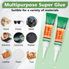 Picture of WOUSEDO 12 X 3g Super Glue Clear, Strong Adhesive,Super Glue Fast Drying Cyanoacrylate Glue for Wood,Rubber,Leather, Plastic, Metal, Rhinestone Jewelry, DIY Crafts…