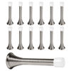 Picture of KISEER 12 Pack Spring Door Stops 3 1/4" Flexible Heavy Duty Spring Door Stopper with RustProof Screw Rubber Bumper Tips (Satin Nickel)