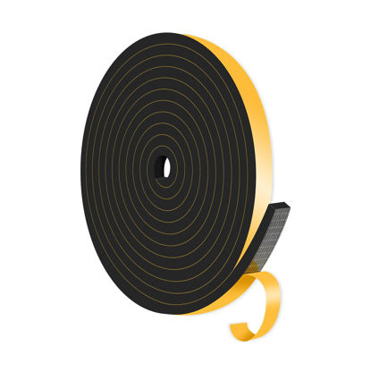 Picture of Weather Stripping Door Seal,Weather Stripping,Soundproof,Cold Insulation,High Density CR Foam Insulation Tape for Door, Front Door Frame, Windows,Sliding Door (Black, 1/2 in x 1/4 in x 13Ft)