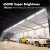 Picture of BBOUNDER 12 Pack Linkable LED Shop Light with Reflector, Super Bright 6500K Cool Daylight, 4400 LM, 4 FT, 48 Inch Integrated Fixture for Garage, 40W Equivalent 250W, Surface & Suspension Mount, Black