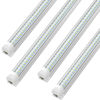 Picture of (Pack of 4) Linkable LED Utility Shop Lights for Garage, 6FT, 60W, LED Tube Ceiling Light T8 Integrated Single Fixture, 6000K, Daylight 8000lm V Shape, Basement, Offices, Clear Lens, Plug and Play