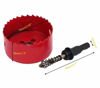 Picture of Luomorgo 75mm/3 inch Hole Saw, 1 1/4 inch Cutting Depth HSS Bi-Metal Hole Cutter for Wood Cornhole Boards Plastic Drywall & Metal Sheet