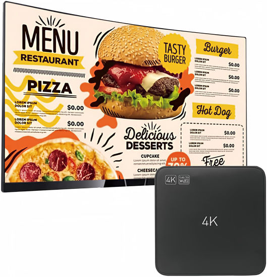 Picture of Lunzn Smart Digital Signage Player with Non-Subscription CMS Software 7x24 Stable Auto Play Make TV Set Become LCD Display Andriod 4K Advertising Media Player(YM05)