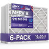 Picture of BNX TruFilter 16x20x1 Air Filter MERV 8 (6-Pack) - MADE IN USA - Dust & Pet Defense Electrostatic Pleated Air Conditioner HVAC AC Furnace Filters for Dust, Pet, Mold, Pollen MPR 600 - 700 & FPR 5