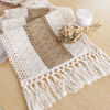 Picture of FEXIA Boho Table Runner for Christmas Home Decor with Tassels 72 Inches Long Farmhouse Rustic Table Runner Macrame Burlap Table Decoration for Living Room Bridal Shower(12x72 Inches)