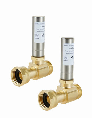 Picture of (Pack of 2) EFIELD S-241 Stainless Steel Water Hammer Arrestor For Washing Machine, 3/4 Inch Swivel FHT x 3/4 Inch MHT,
