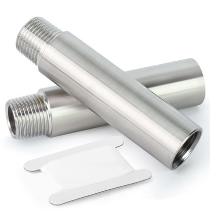 Picture of TAISHER 2PCS Stainless Steel Pipe Fittings, 1/4" NPT Male x 1/4" NPT Female Threaded, 4" Length Nipple Cast Pipe