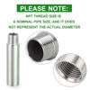 Picture of TAISHER 2PCS Stainless Steel Pipe Fittings, 1/4" NPT Male x 1/4" NPT Female Threaded, 4" Length Nipple Cast Pipe