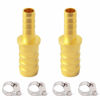 Picture of Metaland Brass Hose Barb Reducer, 1/4" to 3/16" Hose ID, Reducing Barbed Hose Splicer Mender Coupler Warter Fuel Air (Pack of 2)