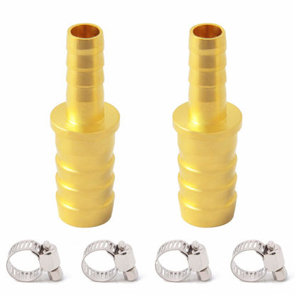 Picture of Metaland Brass Hose Barb Reducer, 1/4" to 3/16" Hose ID, Reducing Barbed Hose Splicer Mender Coupler Warter Fuel Air (Pack of 2)