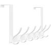 Picture of Peasulin Over The Door Hooks, Sturdy Door Hanger, Large Over The Door Towel Rack with 12 Hooks, Heavy Duty Easy to Install, for Bathroom, Bedroom，Kitchen，Hanging Towels, Coats (White)