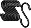 Picture of 3 Inch Vinyl Coated S Hooks,S Hooks for Hanging Plants ,10 Pack Non Slip Heavy Duty S Hooks ,Small Rubber Coated Steel Metal Black Closet S Hooks for Hanging Jeans Plants Jewelry Pot Pan Cups Towels