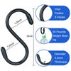 Picture of 3 Inch Vinyl Coated S Hooks,S Hooks for Hanging Plants ,10 Pack Non Slip Heavy Duty S Hooks ,Small Rubber Coated Steel Metal Black Closet S Hooks for Hanging Jeans Plants Jewelry Pot Pan Cups Towels