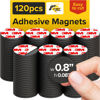 Picture of Hyper-Sticky Magnets with Adhesive Backing - 0.8" Strong Magnetic Dots for Whiteboard, Fridge, Crafts - Easy to Cut Stickers for Planning and Organization - 120pcs