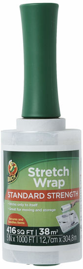 Picture of Duck Brand Stretch Wrap Roll, Clear, 5 inches by 1000 feet, 1 Pack, White (285849)
