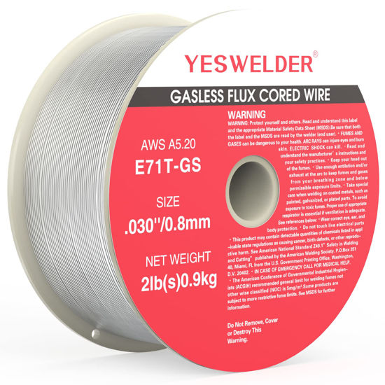 Picture of YESWELDER Flux Core Gasless Mig Wire, Mild Steel E71TGS .030-Diameter, 2-Pound Strong ABS Plastic Spool