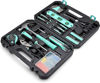 Picture of Amazon Basics Household Tool Kit With Storage Case, 142 Piece, Turquoise, 13.39 x 9.25 x 2.95 inch