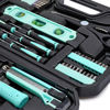 Picture of Amazon Basics Household Tool Kit With Storage Case, 142 Piece, Turquoise, 13.39 x 9.25 x 2.95 inch