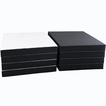 Picture of 8 Pcs Black Adhesive Foam Padding, Closed Cell Foam Sheet 1/2" Thick 4 Inch X 4 Inch, Neoprene Rubber Pad Self Stick Anti-Slip Adhesive Anti Vibration Foam Pad (4inX 4inX 1/2in, 8)