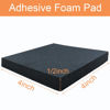 Picture of 8 Pcs Black Adhesive Foam Padding, Closed Cell Foam Sheet 1/2" Thick 4 Inch X 4 Inch, Neoprene Rubber Pad Self Stick Anti-Slip Adhesive Anti Vibration Foam Pad (4inX 4inX 1/2in, 8)