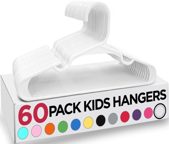 Picture of Utopia Home 60 Pack Kids Hangers - 11.5 Inch Plastic Baby Hangers for Closet - Childrens Hangers for Clothes & Infant Hangers for Closet (White)