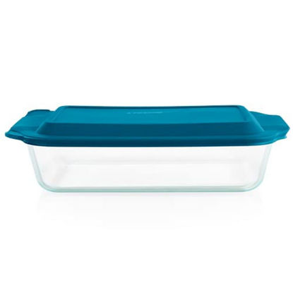 Picture of Pyrex Deep 9x13-Inch Glass Baking Dish with Lid, Deep Casserole Dish, Glass Food Container, Oven, Freezer and Microwave Safe, Clear Container
