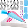 Picture of Piping Bags and Tips Set, 100Pcs 12 Inch Pastry Bags, Icing Bags Disposable for Cakes Decorating Kit Supplies with 1 Reusable Piping Bags, 1 Couplers, 12 Frosting Tips, 2 Bag Ties, 3 Cake Scraper
