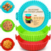 Picture of Buauty 3 Pack Air Fryer Silicone Liners 8inch Air Fryer Silicone Pot Reusable Food Grade Silicone Airfryer Liners Baking Basket Accessories Replacement of Flammable Disposable Parchment Paper
