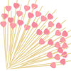 Picture of FATLODA Pink Heart Cocktail Picks, Valentines Day Decorations Toothpicks for Appetizers, 4.7 IN Long Fancy Bamboo Cocktail Skewers Wooden Sticks for Wedding Party Décor Charcuterie Drinks Food 100PCS