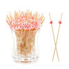 Picture of 120PCS Cocktail Picks Toothpicks for Appetizers Cocktail Picks for Drinks Bamboo Toothpicks Cocktail Toothpicks Fancy Toothpicks for Appetizers Pink Pearl Toothpicks for Food Long Toothpicks 4.7Inch