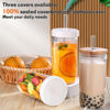 Picture of Glass Cups with Lids and Straws,24 oz Smoothie Cup with Lid and Straw-DWTS Boba Mason Jar,Wide Mouth Reusable Drinking Glasses,Iced Coffee Cups Glass,Vasos De Vidrio【4 Pack】