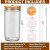 Picture of Glass Cups with Lids and Straws,24 oz Smoothie Cup with Lid and Straw-DWTS Boba Mason Jar,Wide Mouth Reusable Drinking Glasses,Iced Coffee Cups Glass,Vasos De Vidrio【4 Pack】