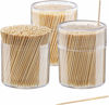 Picture of [1500 Count] Bamboo Wooden Toothpicks Wood Round Single-Point Tooth Picks