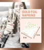 Picture of 100 PK Gold Napkins - 4 Assorted Designs - 3-Ply Cocktail Napkins Folded 5 x 5 Inches Bar Napkins Disposable Party Napkins Paper Napkins Dinner for Wedding Baby Shower Birthday Graduation 2023