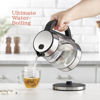 Picture of Speed-Boil Electric Kettle For Coffee & Tea - 1.7L Water Boiler 1500W, Borosilicate Glass, Easy Clean Wide Opening, Auto Shut-Off, Cool Touch Handle, LED Light. 360° Rotation, Boil Dry Protection