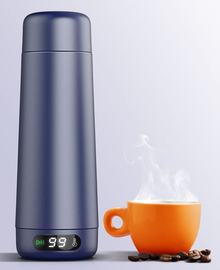 Picture of Travel Kettle, Dual Voltage Portable Electric Kettle 110V-220V-240V Smart Small Water Boiler for Tea & Coffee, 316 Stainless Steel, 6 Temperature Control and LCD Display, for Global Use (370ML)