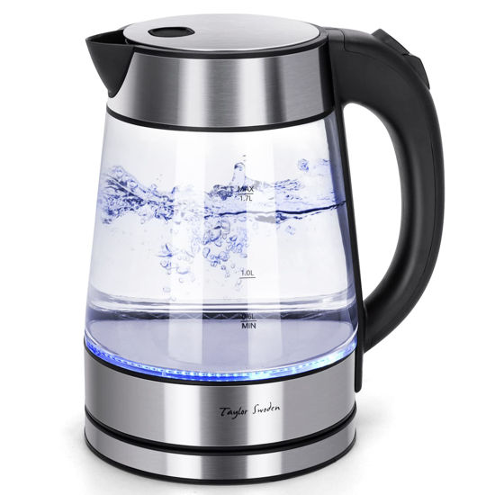 Picture of Taylor Swoden Glass Hot Water Kettle Electric for Tea and Coffee 1.7 Liter Fast Boiling Electric Kettle Cordless Water Boiler with Auto Shutoff & Boil Dry Protection