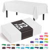 Picture of Exquisite 12-Pack Premium Plastic Tablecloth 54 Inch. x 108 Inch. Rectangle Table Cover-White