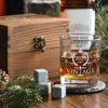 Picture of Retirement Gifts for Men Whiskey Glass Set - The Legend Has Retired 2025 - Retirement Party Decorations, Supplies - Gifts Ideas for Him, Dad, Husband, Friends - Wood Box & Whiskey Stones & Coaster
