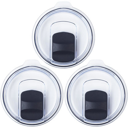 Picture of 3 Pack 20 oz Tumbler Lid, Magnetic Slider Replacement Lids for YETI 20 oz Tumbler, 10/24 oz Mug and 10 oz Lowball, Spill Proof Cup Lids Covers Compatible for Ozark Trail, Old Style Rtic, BPA Free