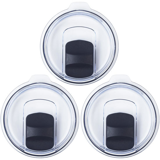 Picture of 3 Pack 20 oz Tumbler Lid, Magnetic Slider Replacement Lids for YETI 20 oz Tumbler, 10/24 oz Mug and 10 oz Lowball, Spill Proof Cup Lids Covers Compatible for Ozark Trail, Old Style Rtic, BPA Free