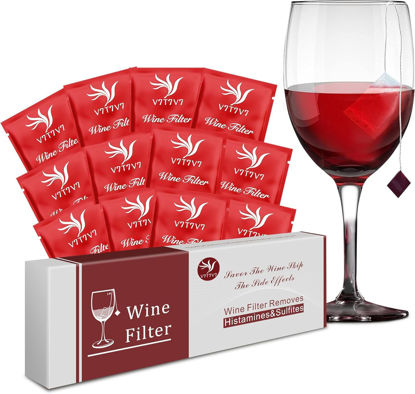 Picture of 12 Pack Wine Sulfite Filters, the Wand Wine Purifier To Remove Sulfite And Histamine, Eliminate Headaches, Valentine's Day Party Wine Lover Accessories Gifts for Men Women