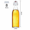 Picture of Encheng 32 oz Clear Glass Bottles with Air Tight Lids,Easy Cap Bottles for Beer and Home Brewing,Glass Kombucha Bottles with Stoppers,Swing Top Bottles for Beverages 8 Pack